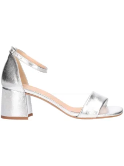 Sandalo con tacco largo Liviana da donna argento metal