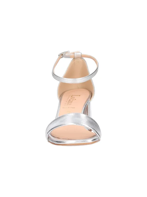 Sandalo con tacco largo Liviana da donna argento metal