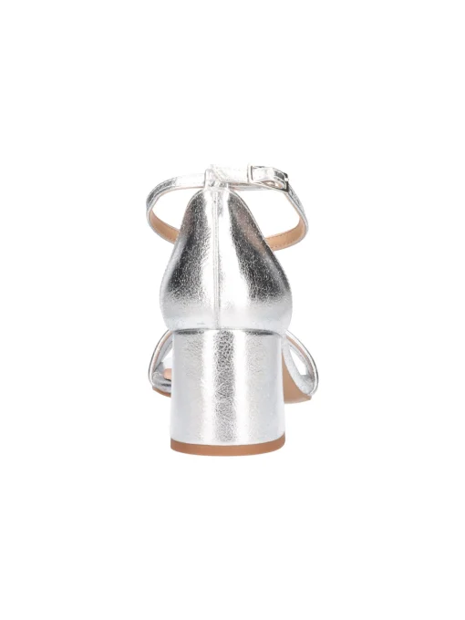Sandalo con tacco largo Liviana da donna argento metal