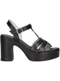 Sandalo con tacco largo Nero Giardini da donna nero