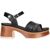 Sandalo con tacco largo Refresh Vegan da donna nero