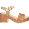 Sandalo con tacco largo Refresh Vegan da donna cuoio