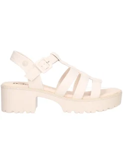Sandalo con tacco largo Refresh Vegan da donna avorio