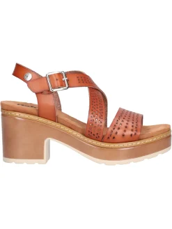 Sandalo con tacco largo Refresh Vegan da donna cuoio