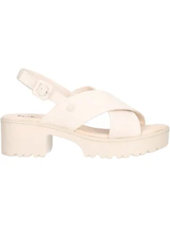 Sandalo con tacco largo Refresh Vegan da donna avorio