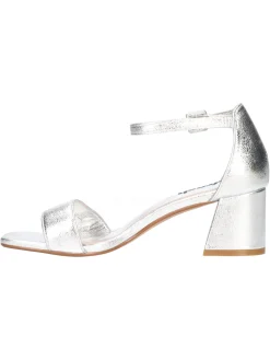 Sandalo con tacco largo Refresh Vegan da donna argento