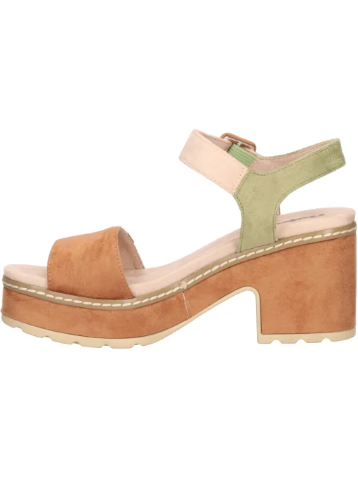 Sandalo con tacco largo Refresh Vegan da donna cuoio