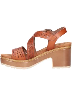 Sandalo con tacco largo Refresh Vegan da donna cuoio
