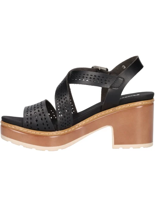 Sandalo con tacco largo Refresh Vegan da donna nero