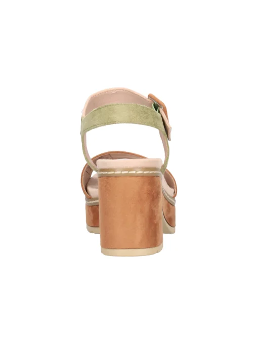 Sandalo con tacco largo Refresh Vegan da donna cuoio