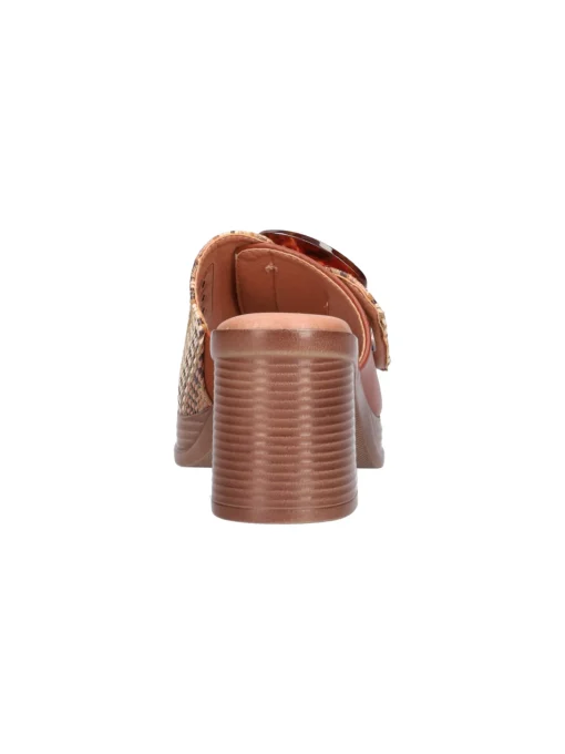 Sandalo con tacco largo Refresh Vegan da donna cuoio