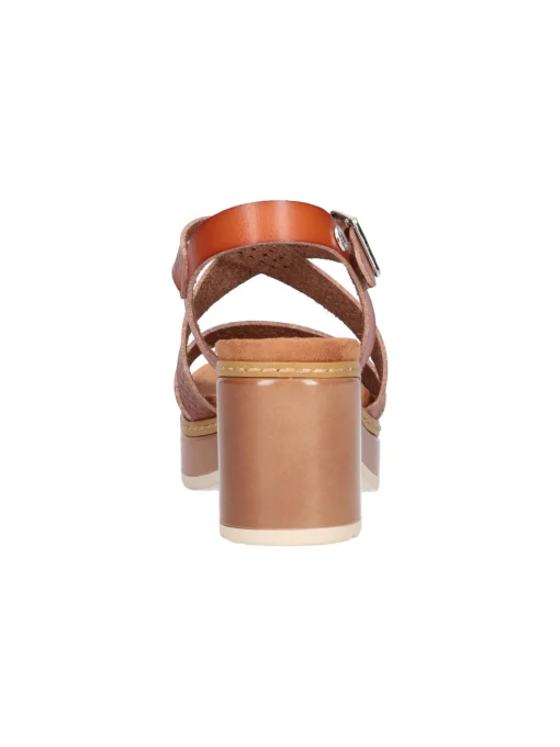 Sandalo con tacco largo Refresh Vegan da donna cuoio