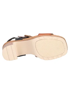 Sandalo con tacco largo Refresh Vegan da donna cuoio