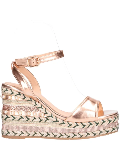 Sandalo con zeppa Altrimenti da donna laminato rosa