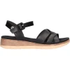Sandalo con zeppa bassa Refresh Vegan da donna nero