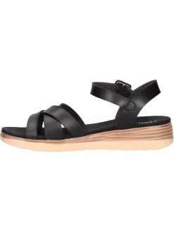 Sandalo con zeppa bassa Refresh Vegan da donna nero
