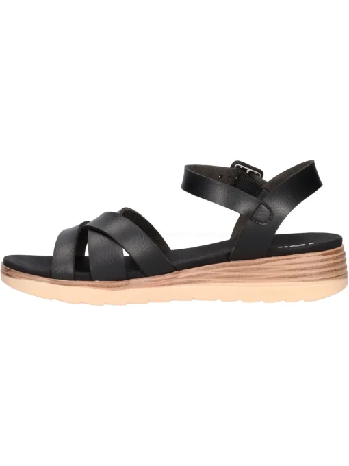 Sandalo con zeppa bassa Refresh Vegan da donna nero