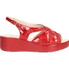 Sandalo con zeppa Confort da donna rosso