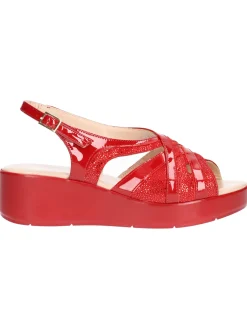 Sandalo con zeppa Confort da donna rosso