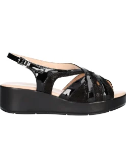 Sandalo con zeppa Confort da donna nero