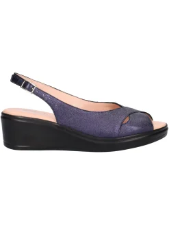 Sandalo con zeppa Confort da donna blu