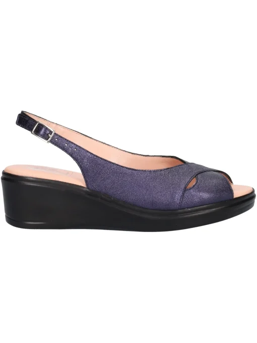 Sandalo con zeppa Confort da donna blu