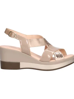 Sandalo con zeppa Confort da donna beige