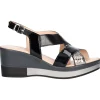 Sandalo con zeppa Confort da donna nero