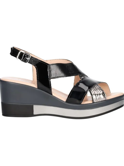 Sandalo con zeppa Confort da donna nero