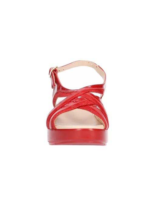 Sandalo con zeppa Confort da donna rosso