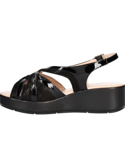 Sandalo con zeppa Confort da donna nero