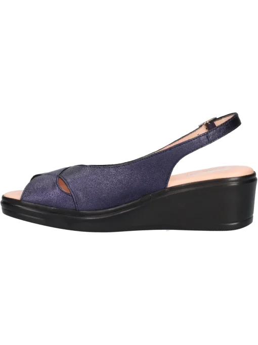 Sandalo con zeppa Confort da donna blu