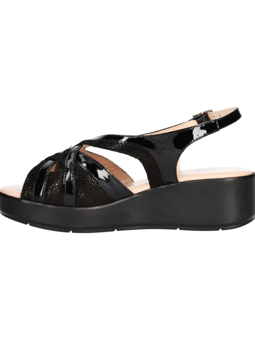 Sandalo con zeppa Confort da donna nero