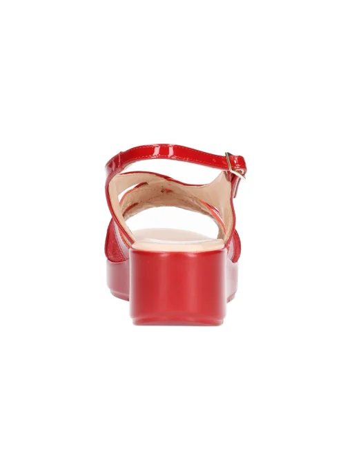 Sandalo con zeppa Confort da donna rosso