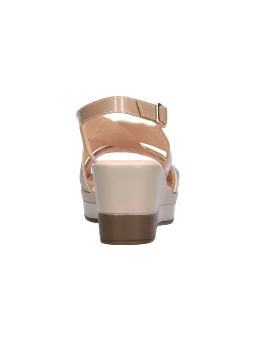 Sandalo con zeppa Confort da donna beige
