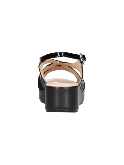 Sandalo con zeppa Confort da donna nero