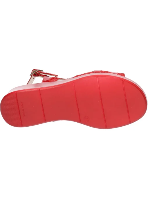 Sandalo con zeppa Confort da donna rosso