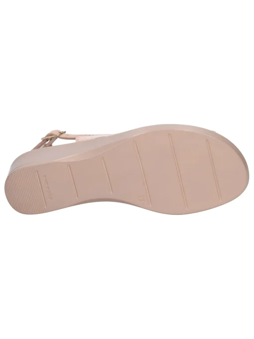 Sandalo con zeppa Confort da donna laminato rame