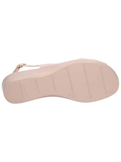 Sandalo con zeppa Confort da donna laminato beige