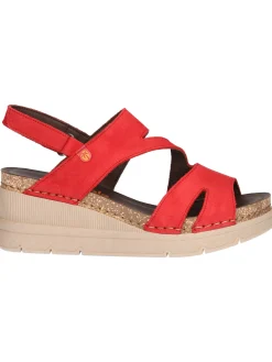 Sandalo con zeppa Jungla da donna rosso