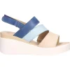 Sandalo con zeppa Melluso Walk da donna azzurro