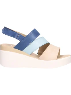 Sandalo con zeppa Melluso Walk da donna azzurro