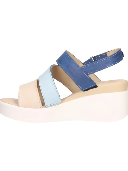 Sandalo con zeppa Melluso Walk da donna azzurro