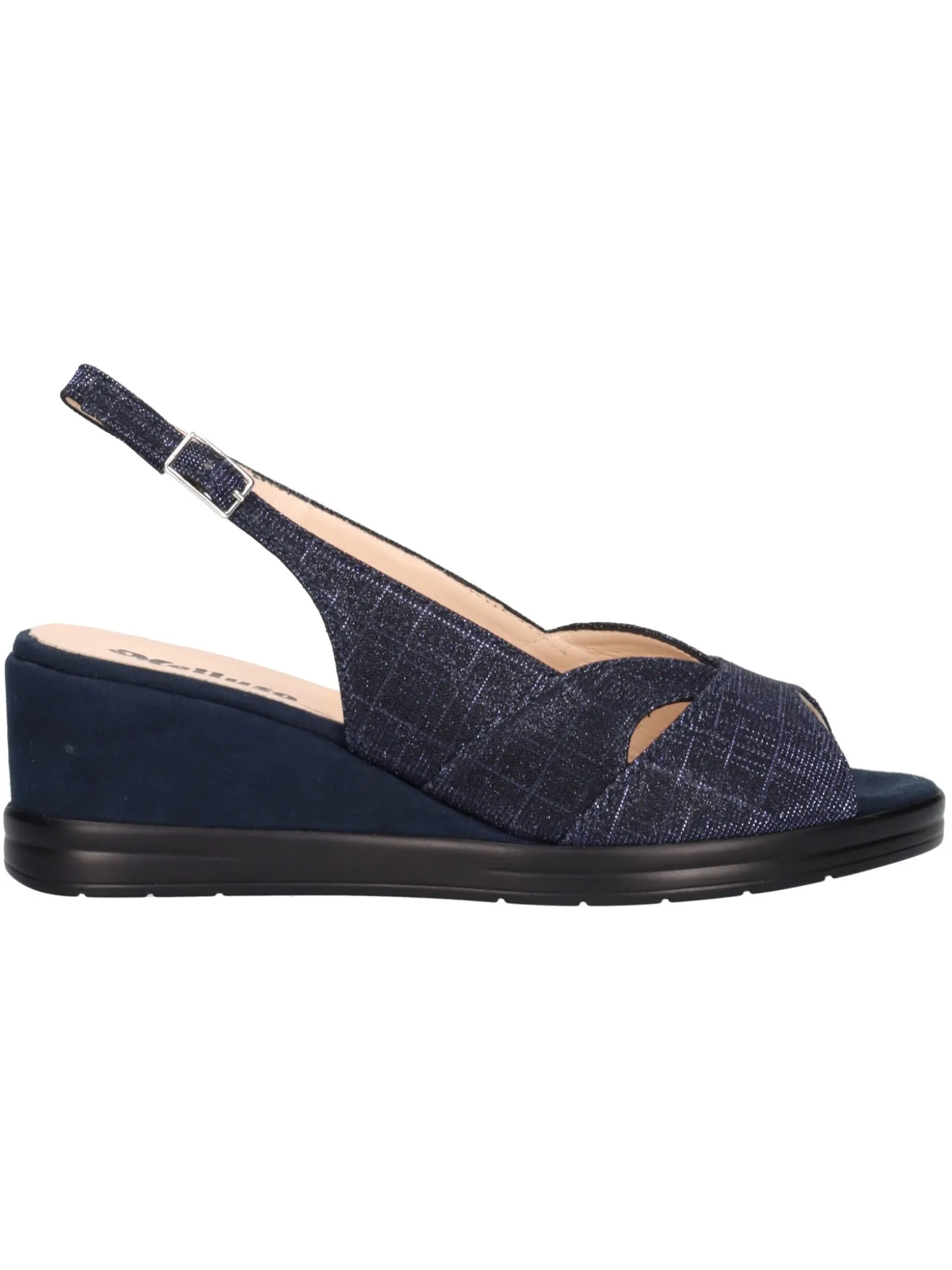 Sandalo con zeppa Messulo da donna blu