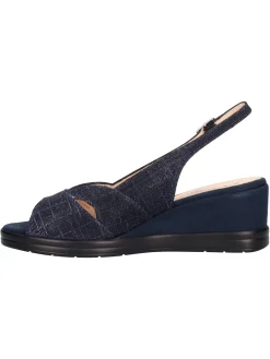 Sandalo con zeppa Messulo da donna blu