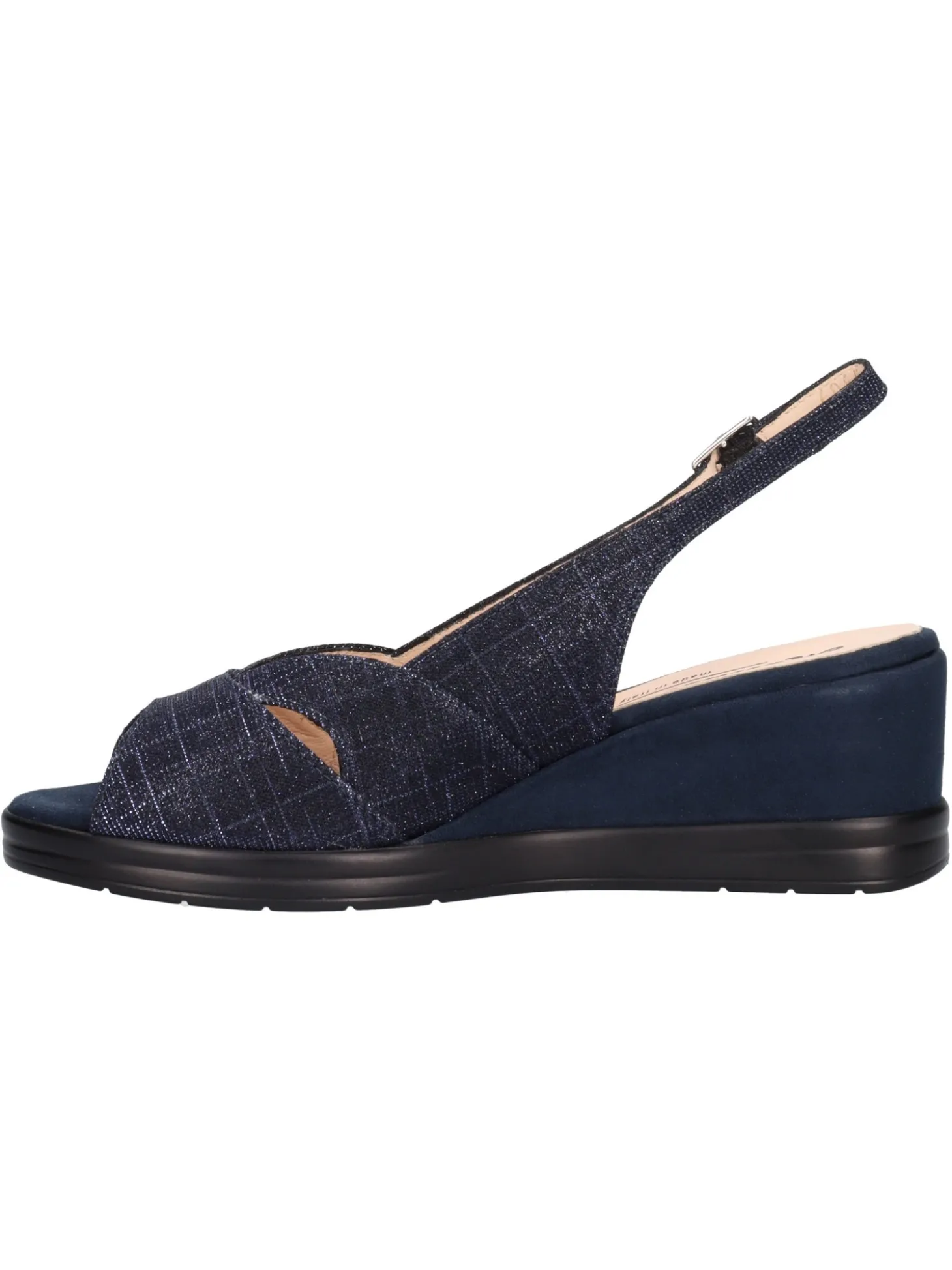 Sandalo con zeppa Messulo da donna blu