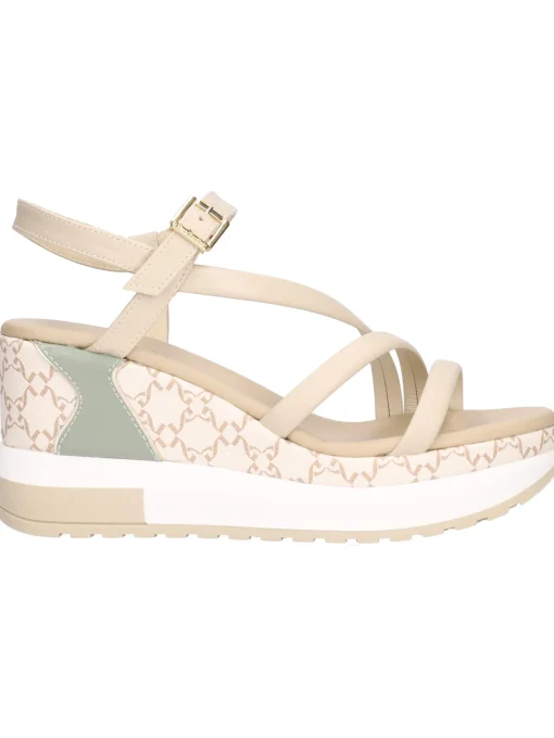 Sandalo con zeppa Nero Giardini da donna beige