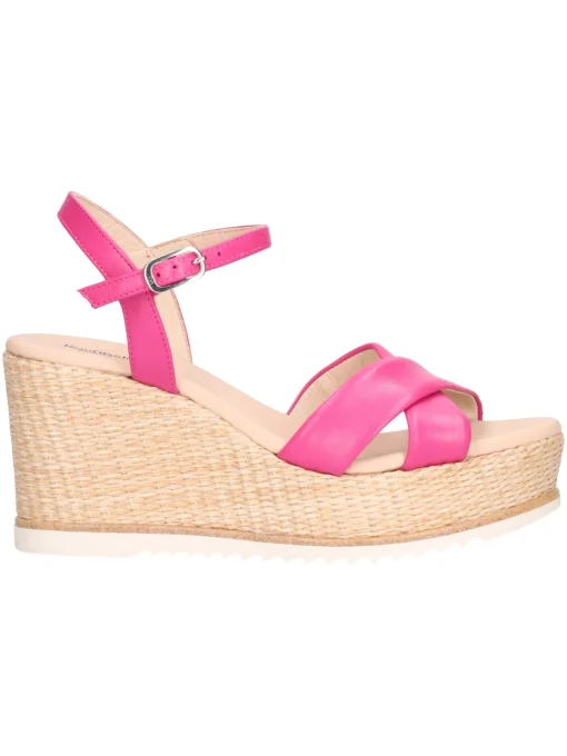 Sandalo con zeppa Nero Giardini da donna fucsia