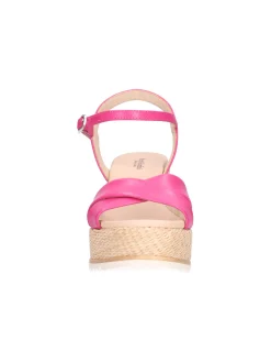 Sandalo con zeppa Nero Giardini da donna fucsia