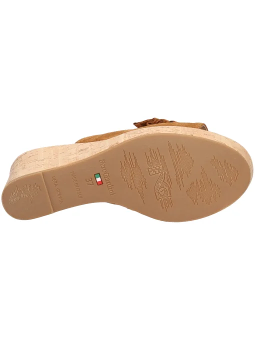 Sandalo con zeppa Nero Giardini da donna cuoio